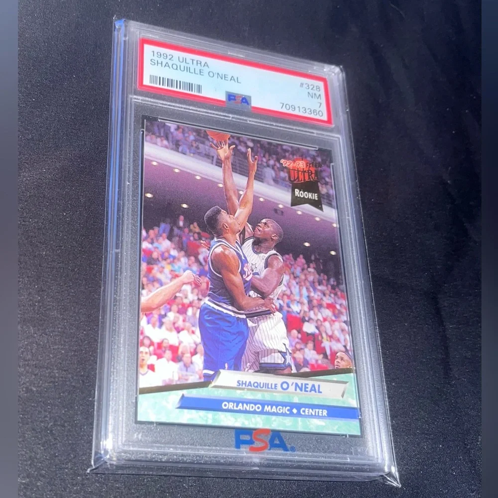 Shaquille O’Neal 1992-93 Orlando Magic Fleer Ultra #328 Rookie NBA Card PSA 7 NM - Picture 3 of 4